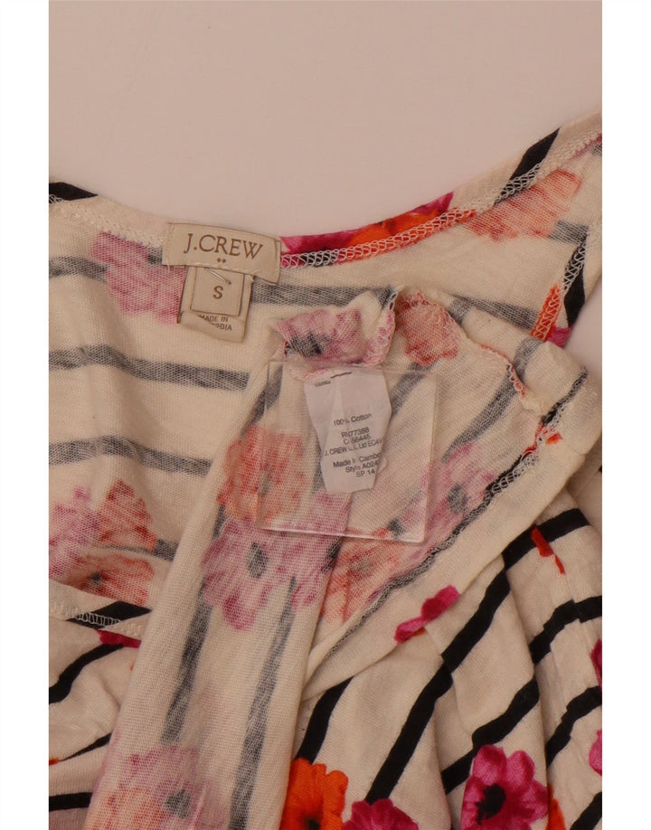 J. CREW Ženski prsluk UK 10 Small Off White Floral Pamuk