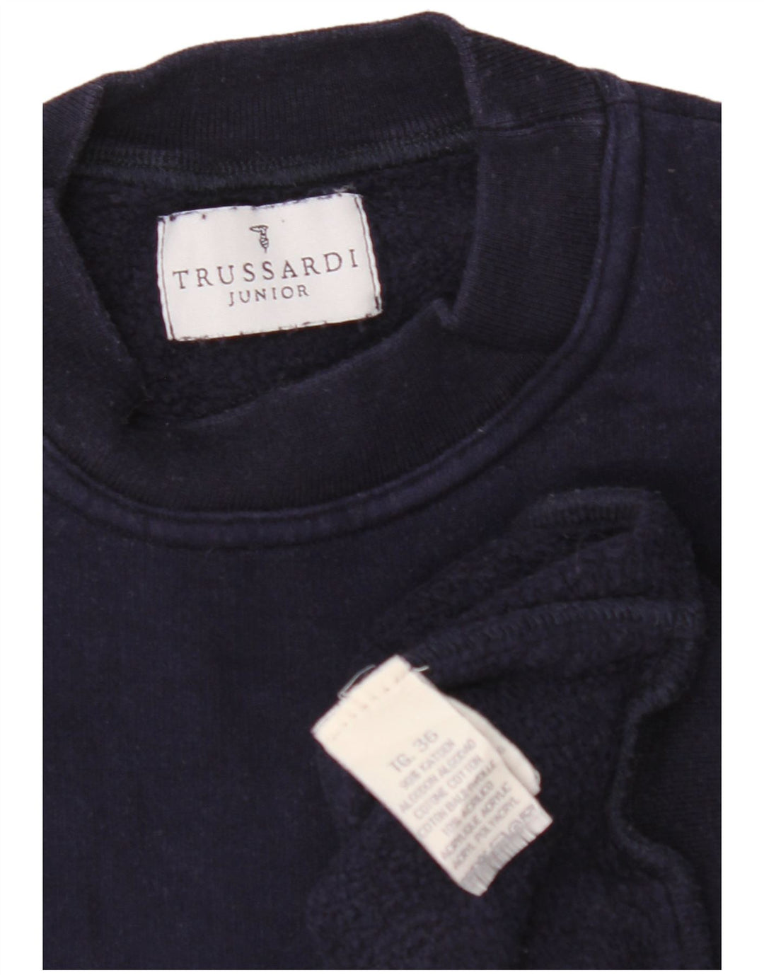 TRUSSARDI JUNIOR Boys Graphic Sweatshirt Jumper 12-13 Years Navy Blue