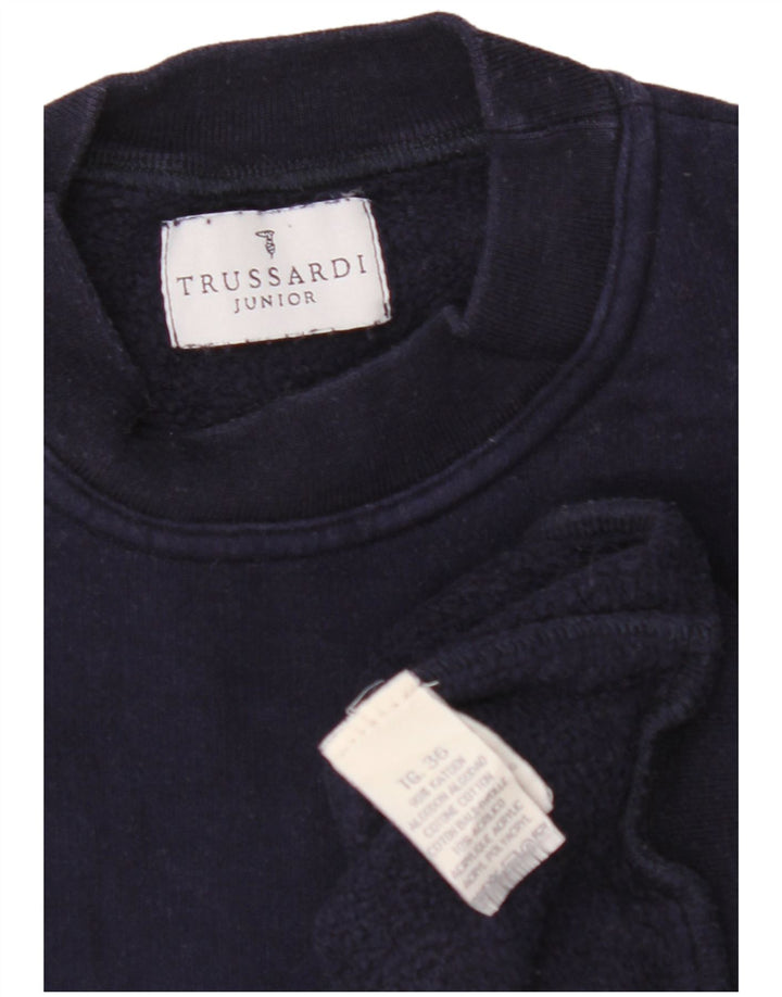TRUSSARDI JUNIOR Boys Graphic Sweatshirt Jumper 12-13 Years Navy Blue