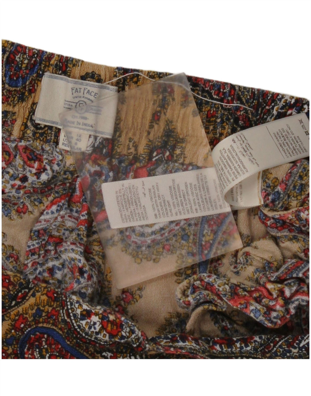 FAT FACE Ženske hlače visokog struka UK 12 srednje W30 L27 višebojne