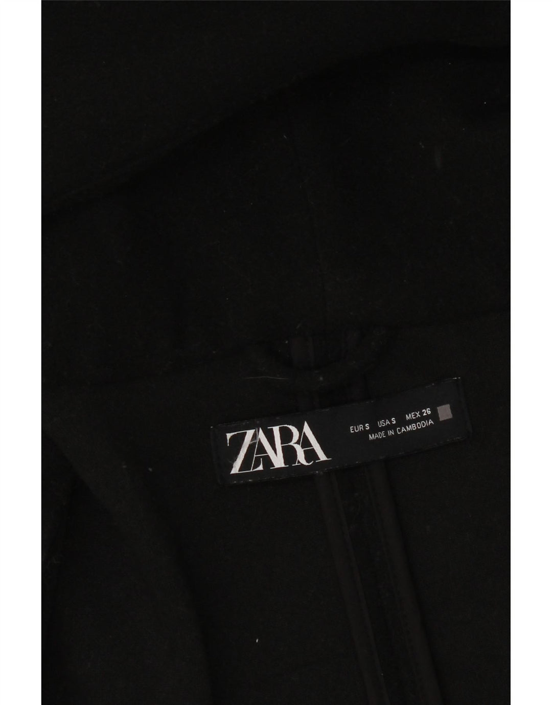 Zara ženski preveliki kaput s kapuljačom UK 10 Small Black