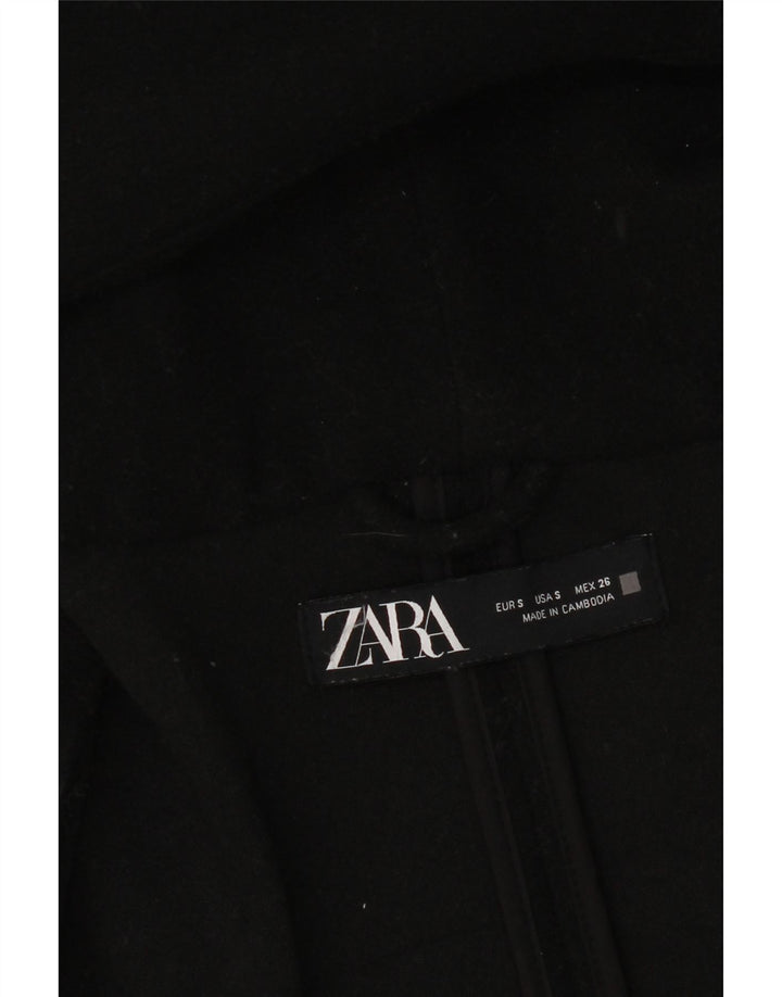Zara ženski preveliki kaput s kapuljačom UK 10 Small Black