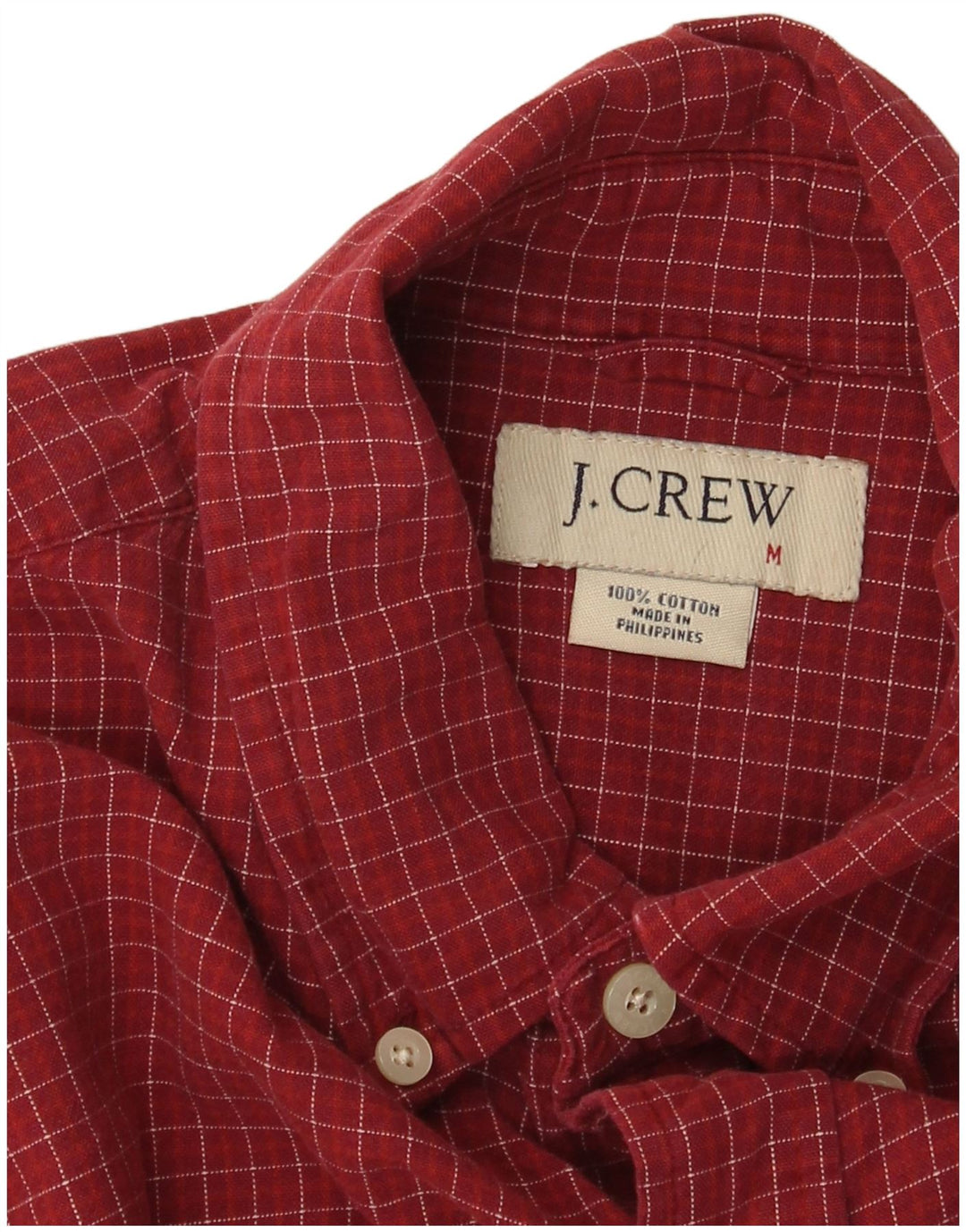 J. CREW Muška flanelska košulja Srednje bordo karirani pamuk