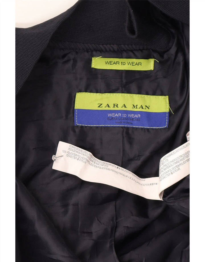 Zara muška bomber jakna UK 38 Srednji tamnoplavi poliester