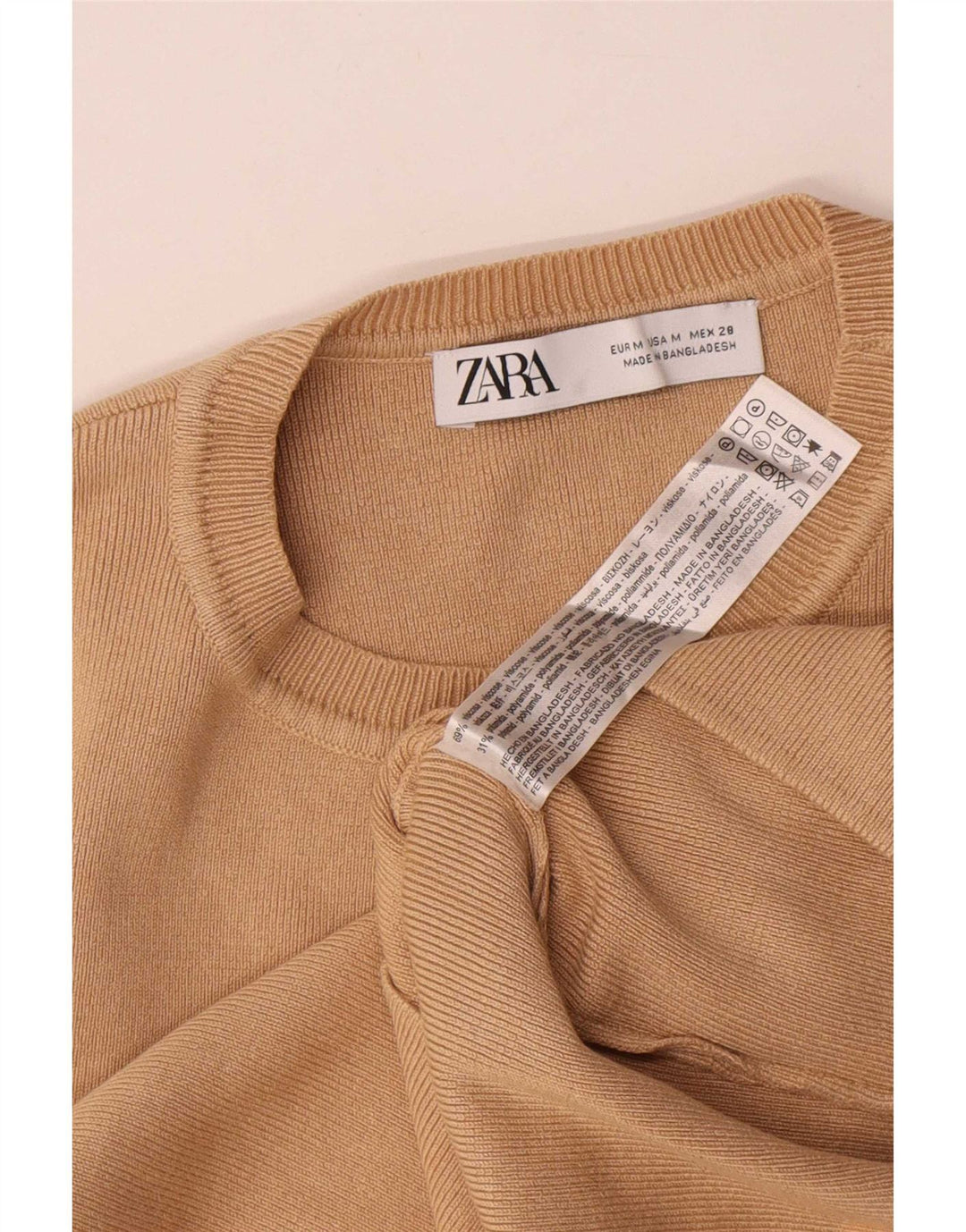 Zara ženski kratki prsluk UK 12 srednje bež viskoza
