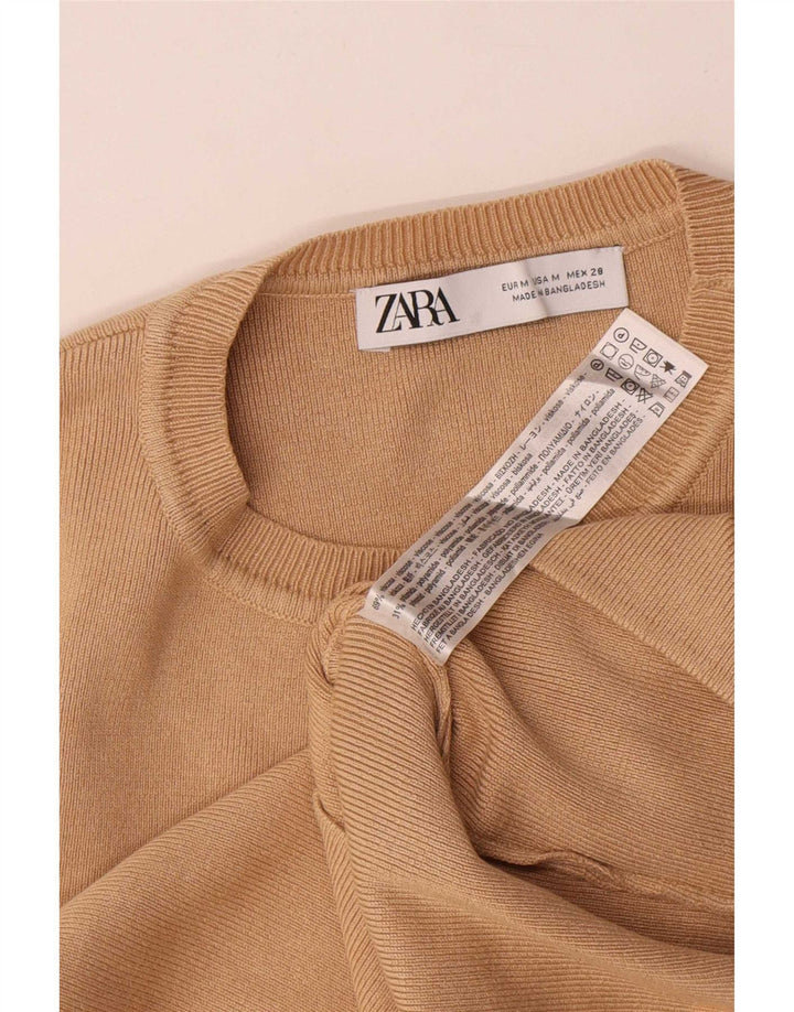 Zara ženski kratki prsluk UK 12 srednje bež viskoza