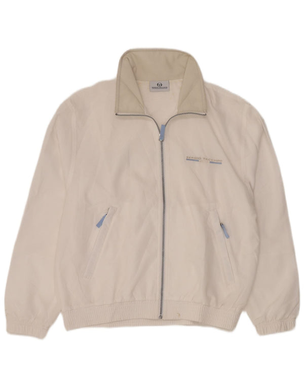 SERGIO TACCHINI Mens Graphic Tracksuit Top Jacket Small White Polyester