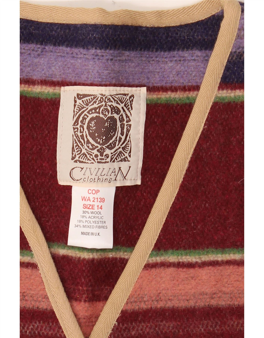 CIVILNI Ženski preveliki džemper s džemperom UK 14 Veliki višebojni