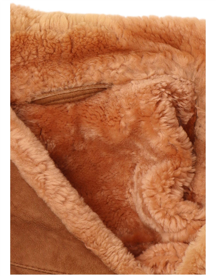 VINTAGE muška duboka jakna s ovčicama UK 40 velika smeđa