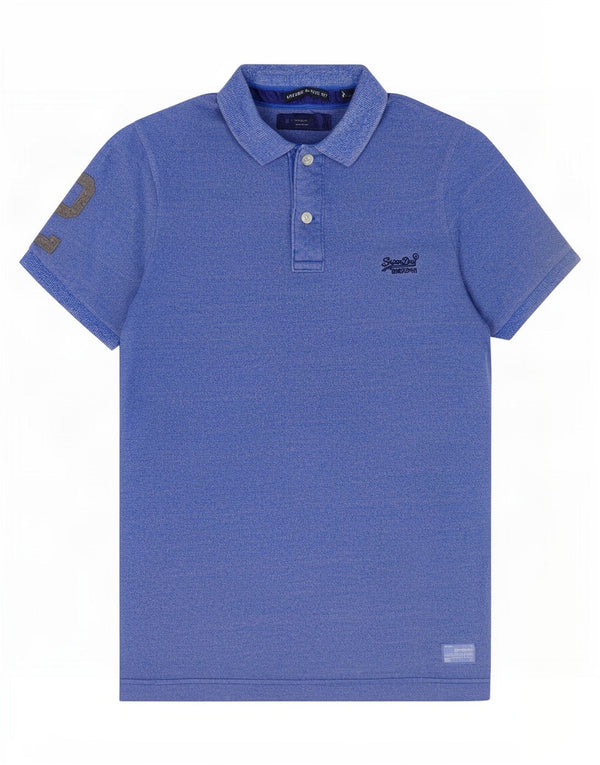 Superdry Mens Graphic Rugby Polo Shirt XL Blue Flecked