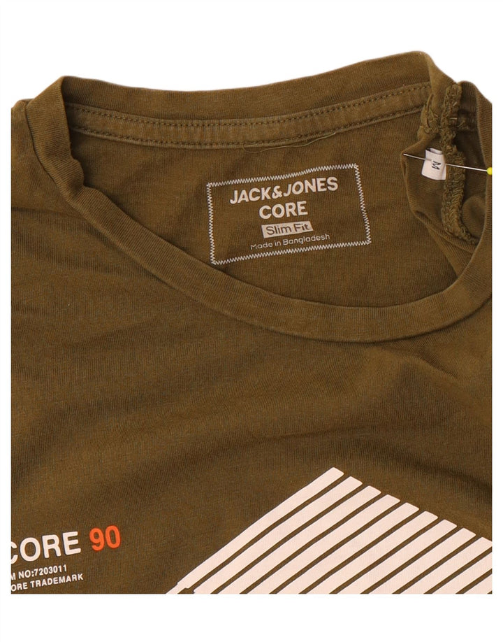 Jack & Jones muška uska majica kratkih rukava srednje veličine kaki