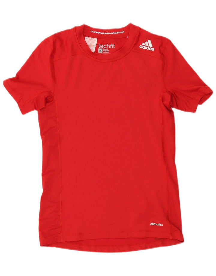 Adidas Climalite majica kratkih rukava za dječake 13-14 godina, crvena poliester