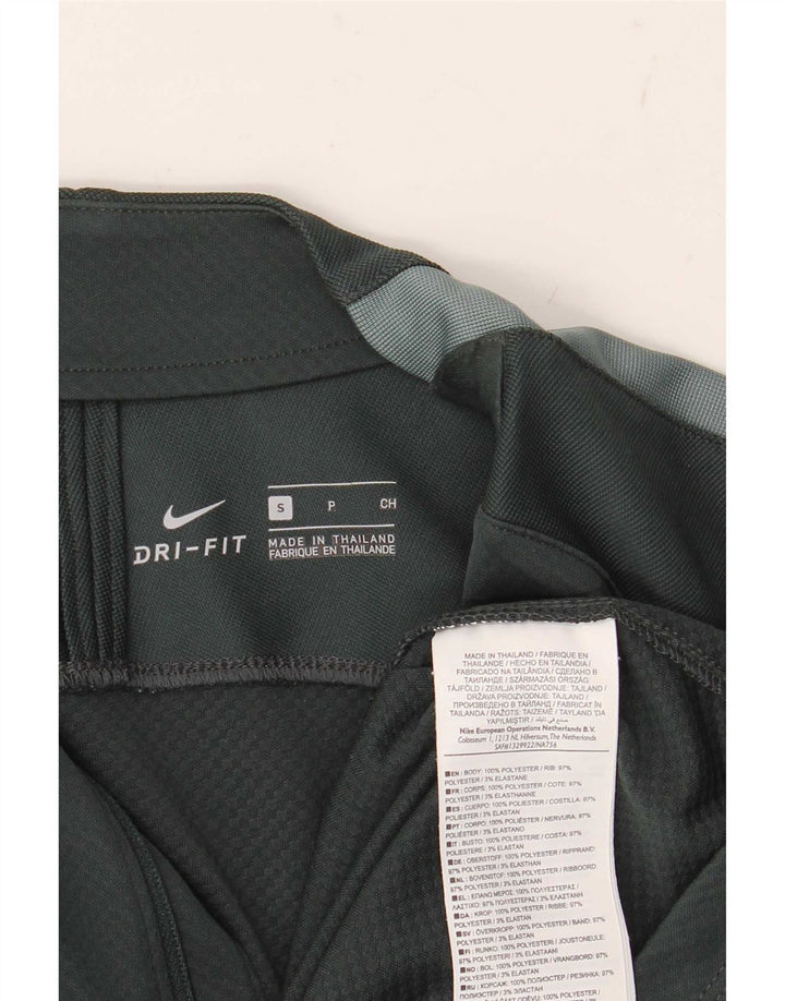 Nike muška majica s izrezom i dugim rukavima, mali zeleni poliester