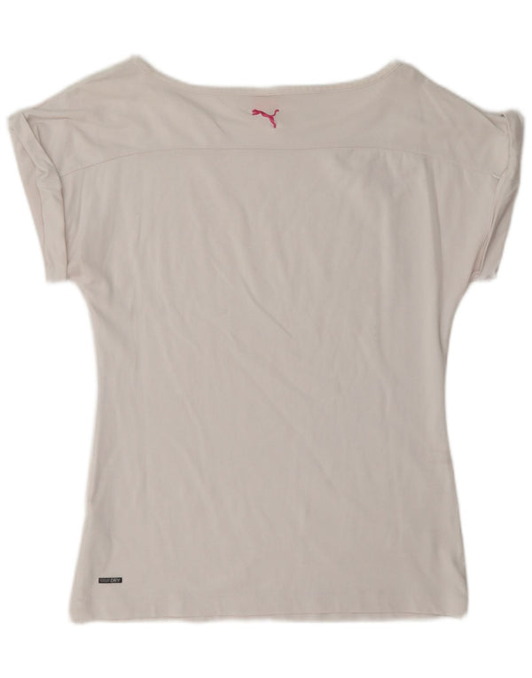 Puma ženska majica kratkih rukava UK 12 Medium White Geometric Cotton