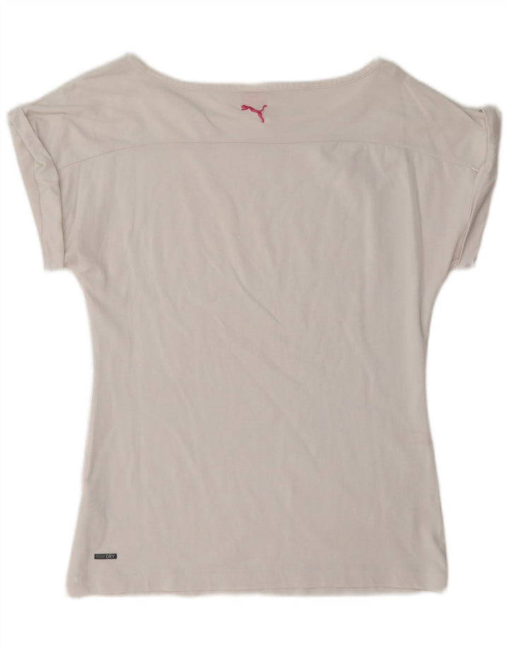 Puma ženska majica kratkih rukava UK 12 Medium White Geometric Cotton