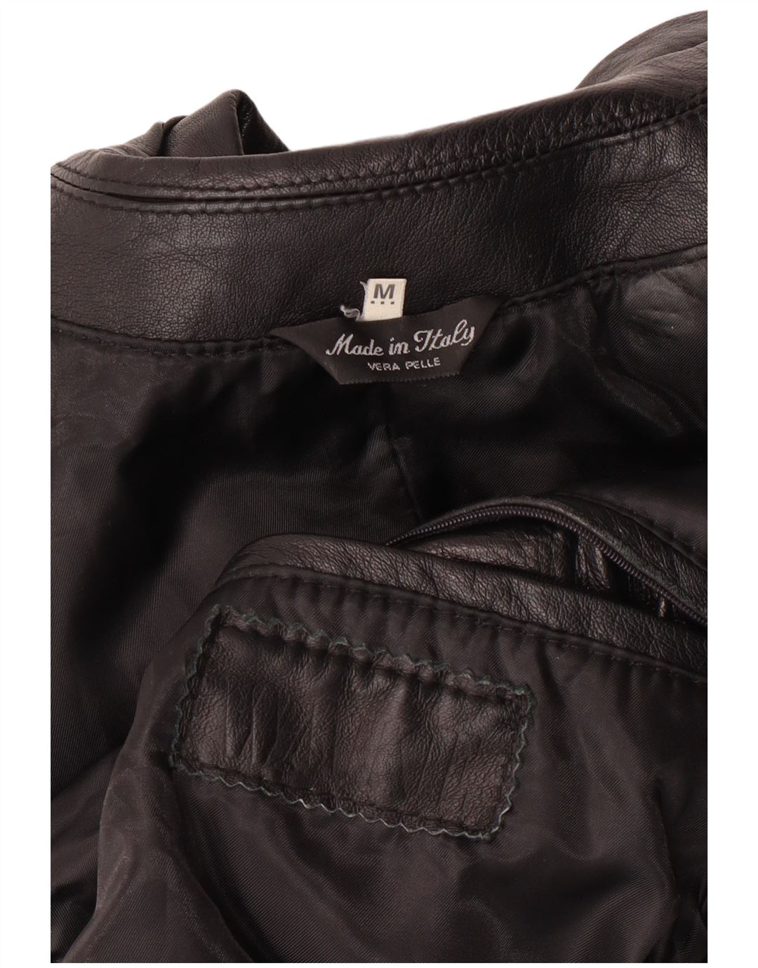 Vintage muška kožna jakna UK 38 srednje crna kožna klasična