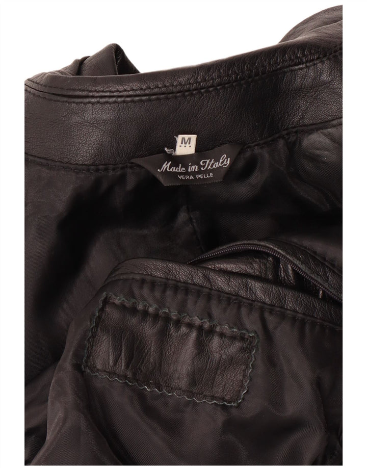 Vintage muška kožna jakna UK 38 srednje crna kožna klasična