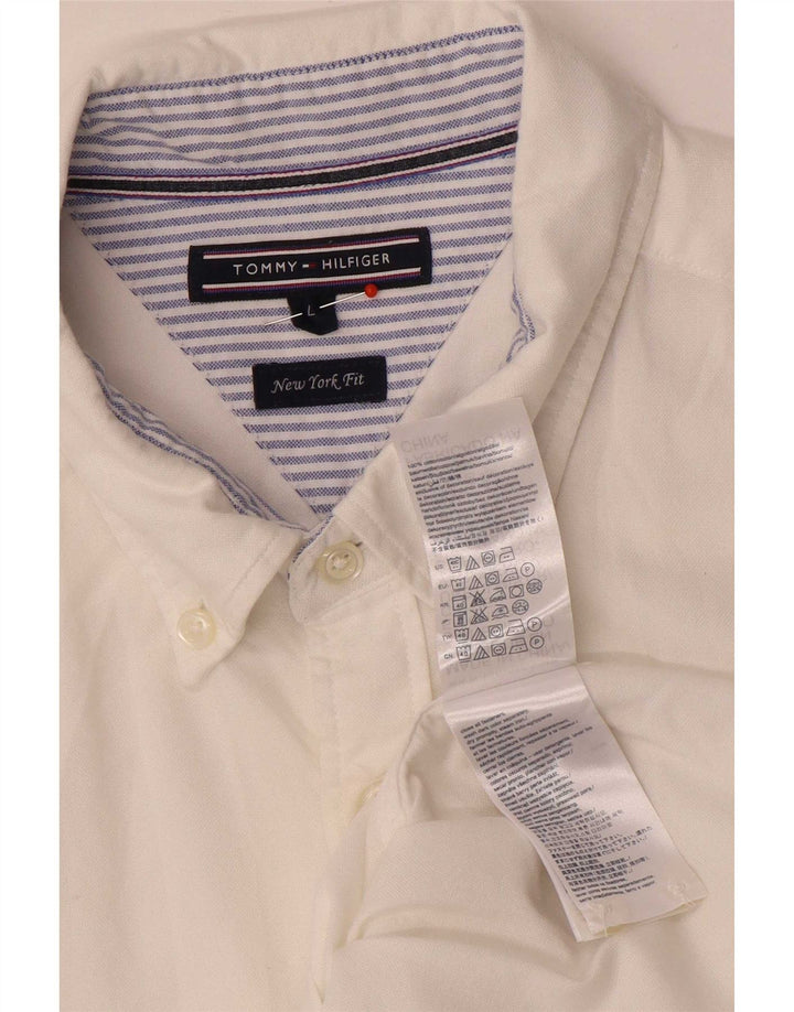 Velika bijela pamučna muška košulja Tommy Hilfiger