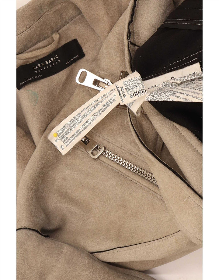 Zara ženska kratka biciklistička jakna UK 10 Small Beige Poliester