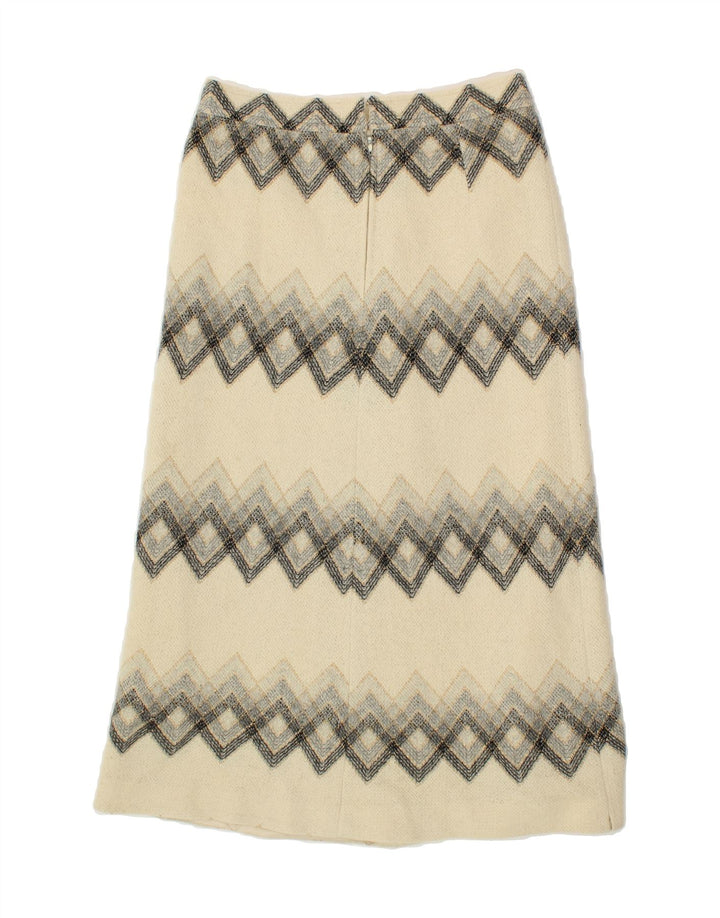 VINTAGE Womens A-Line Skirt W28 Medium  Off White Argyle/Diamond Vintage Vintage and Second-Hand Vintage from Messina Hembry 