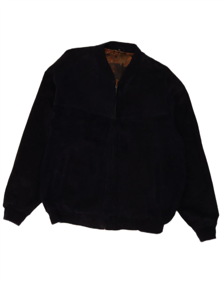 VINTAGE muška bomber jakna od brušene kože IT 54 2XL tamnoplava koža