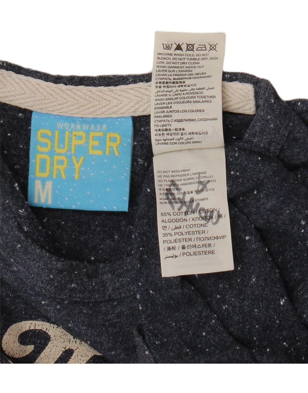 SUPERDRY muška majica kratkih rukava s grafičkim motivima, srednji tamnoplavi flekasti pamuk
