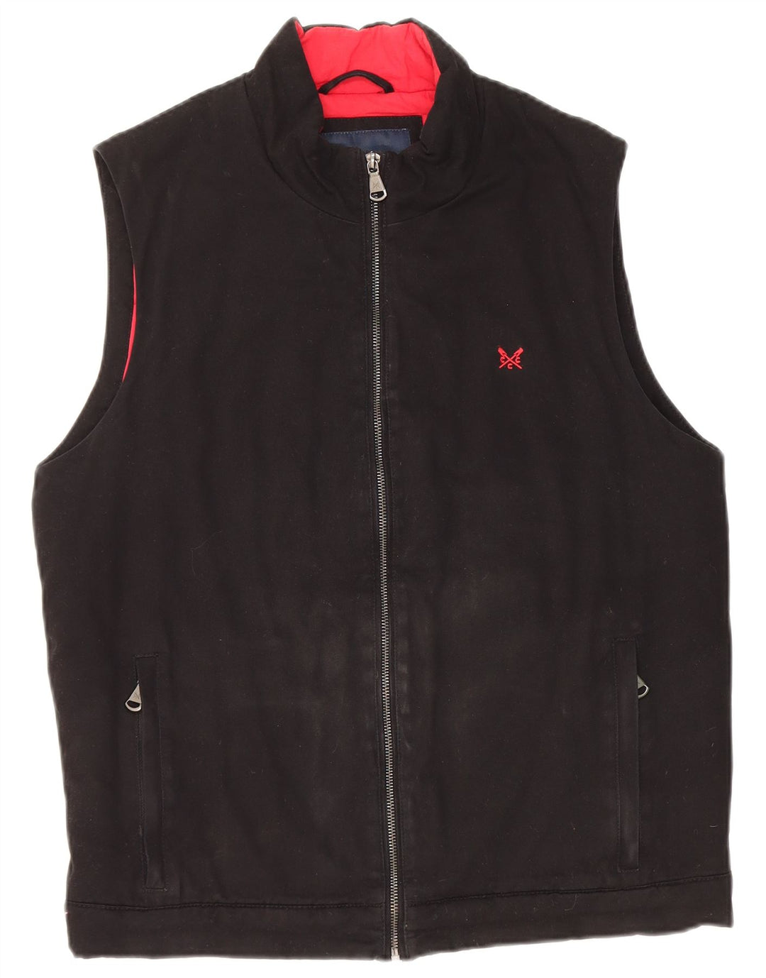 Crew Clothing Mens Gilet UK 38 Srednji crni pamuk