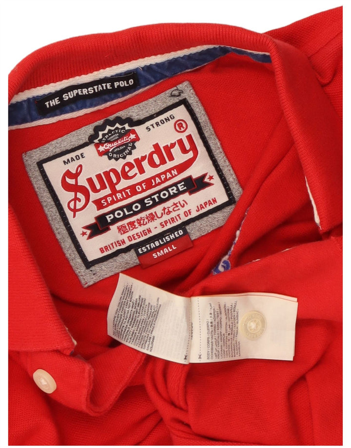 Superdry muška polo majica s grafikom Mala crvena pamuk