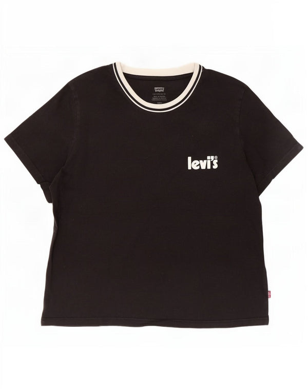 Levi's ženska majica kratkih rukava UK 10 Mala crna pamuk