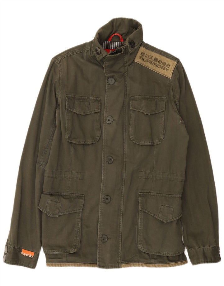 Superdry muška grafička pomoćna jakna UK 38, srednji kaki pamuk