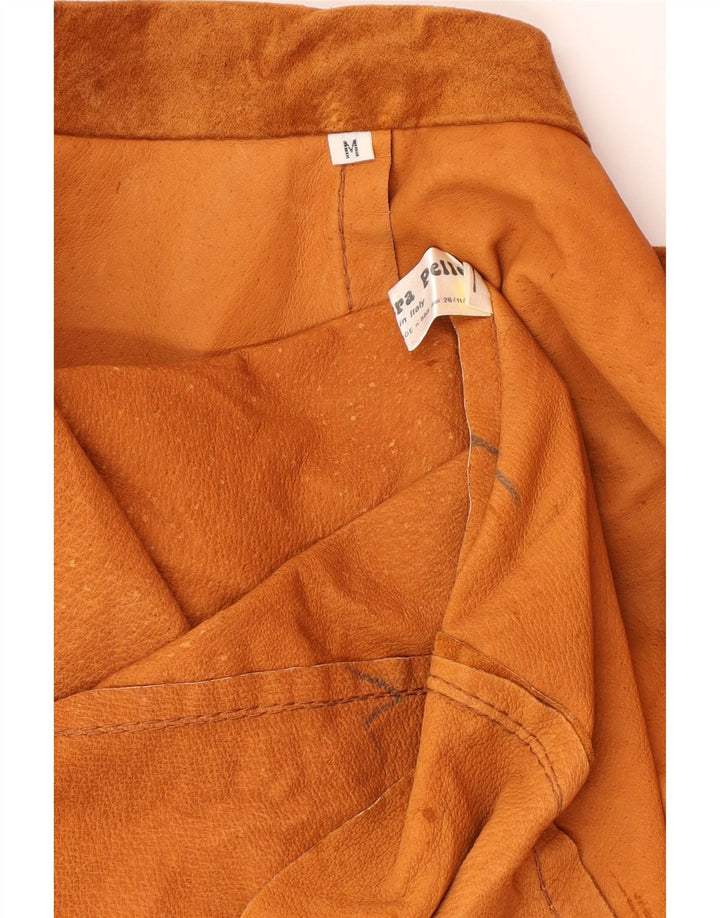 VINTAGE ženski preveliki kaput od antilopa UK 14 srednje smeđa koža