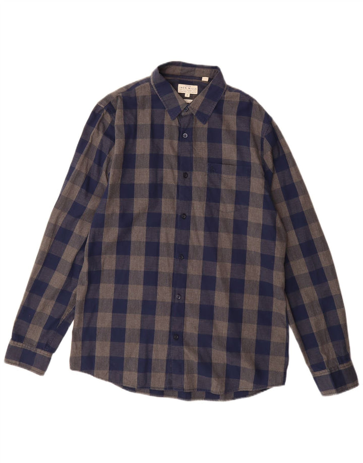 Jack Wills Klasična muška flanelska košulja Srednje tamnoplavi pamuk od ginghama