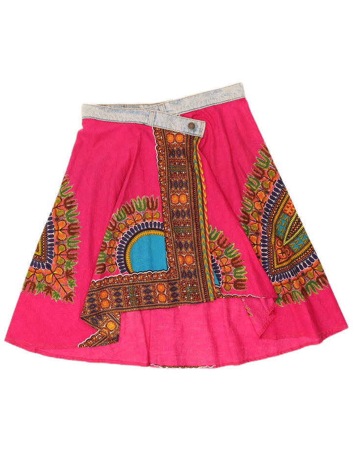 Levi's ženska asimetrična suknja na omot W32 veliki ružičasti geometrijski pamuk