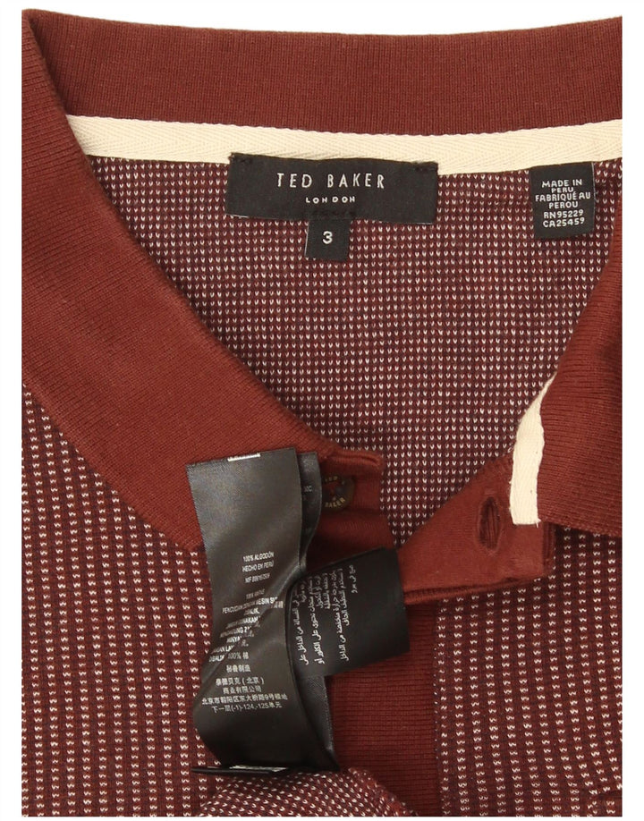 Muška polo majica Ted Baker, veličina 3, pamuk na srednje smeđe pruge