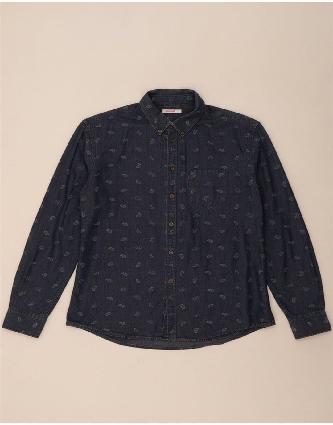 SUN68 Mens Shirt XL Blue Paisley Cotton
