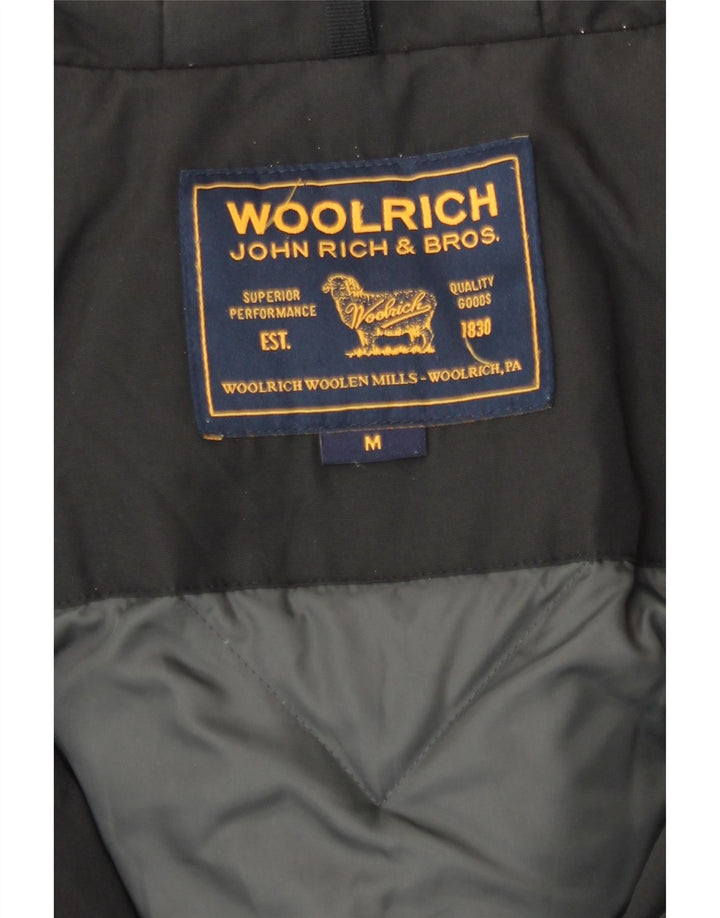 Woolrich ženski podstavljeni kaput s kapuljačom UK 14 srednje crni pamuk