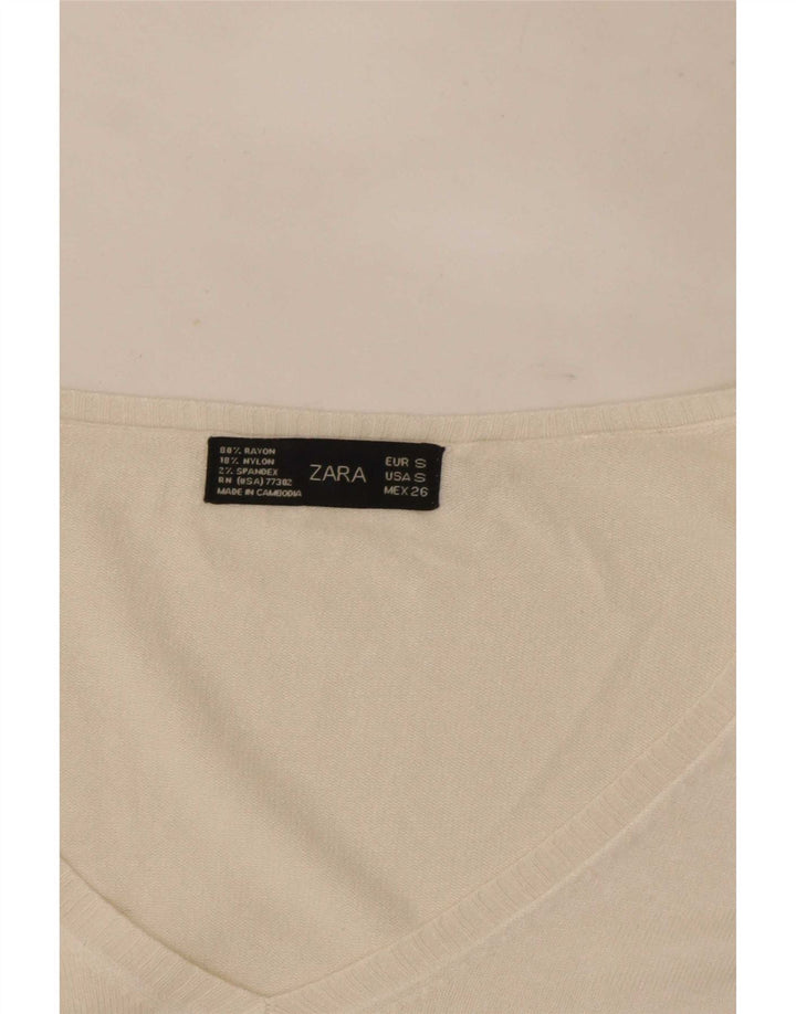 Zara ženska majica dugih rukava UK 10 Small White Rayon
