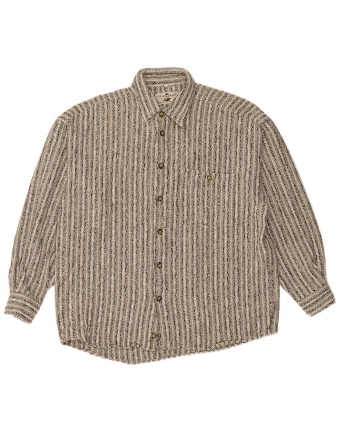 HAUPT Muška košulja od flanela, veličina 41/42, pamuk s velikim sivim prugama