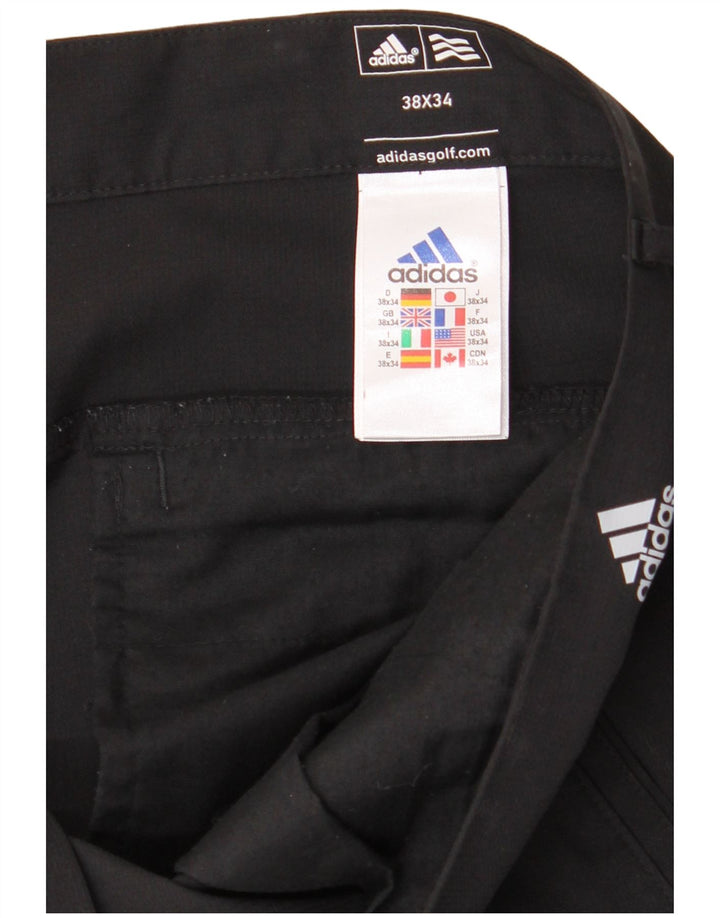 ADIDAS muške Adizero ravne chino hlače W38 L34 crni poliester