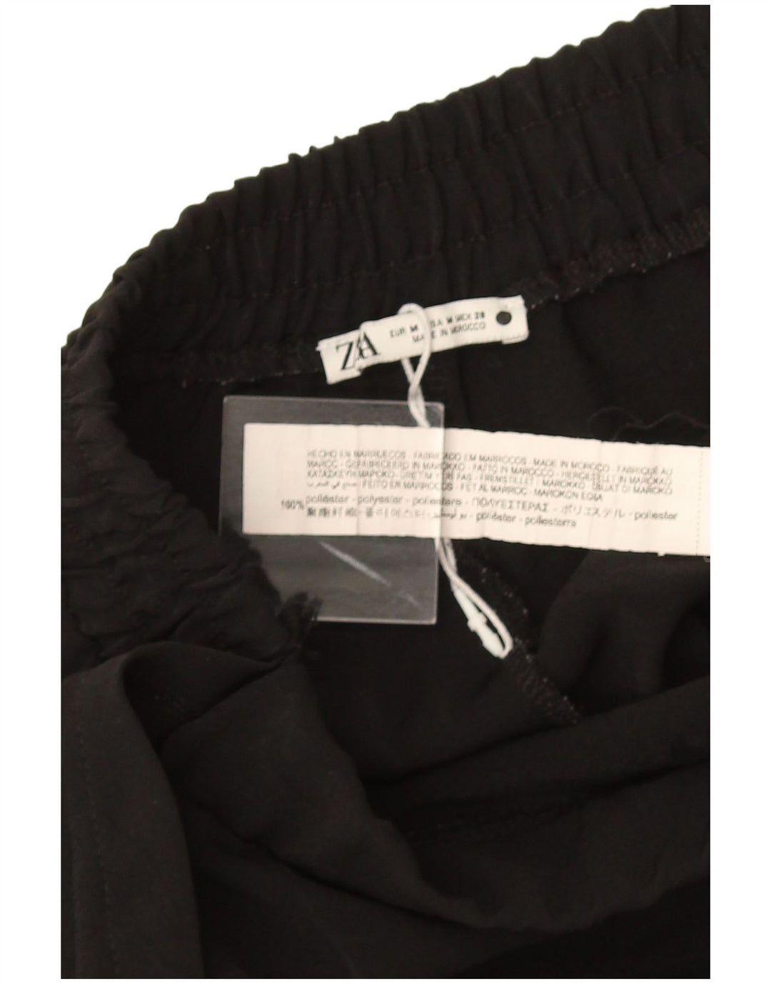 Zara ženske ležerne hlače s omotom srednje veličine W30 L27 crni poliester