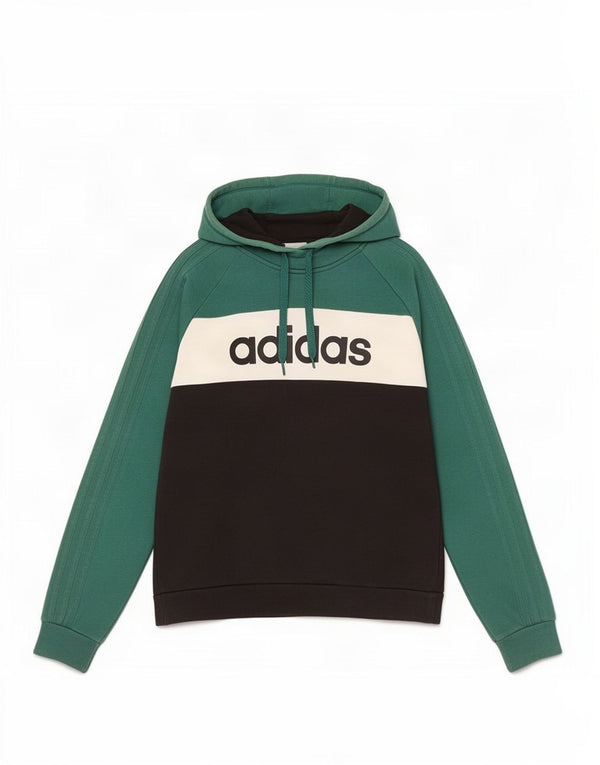 Adidas muška majica s kapuljačom s kapuljačom srednje zelene boje, pamuk