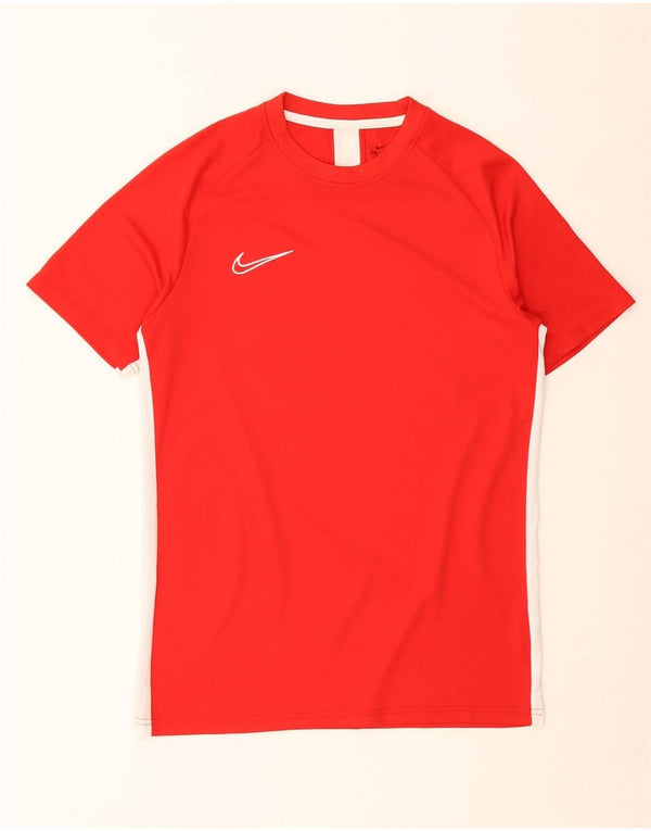 Nike Dri Fit T-Shirt Top Medium Red Colourblock