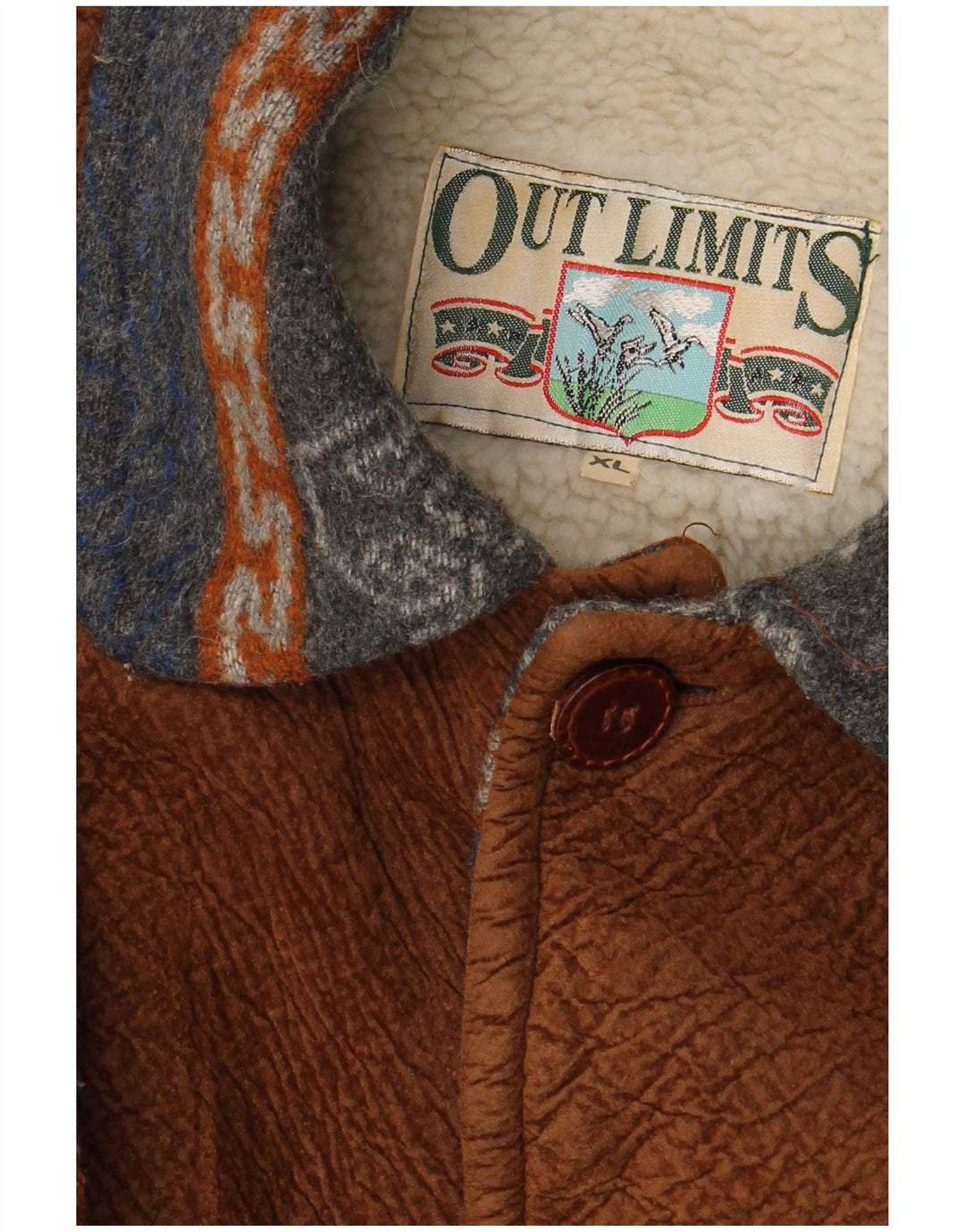 VINTAGE muška šerpa jakna UK 42 XL tamnoplava Fair Isle