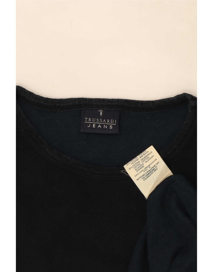 Trussardi Jeans muška majica dugih rukava 2XL crna viskoza