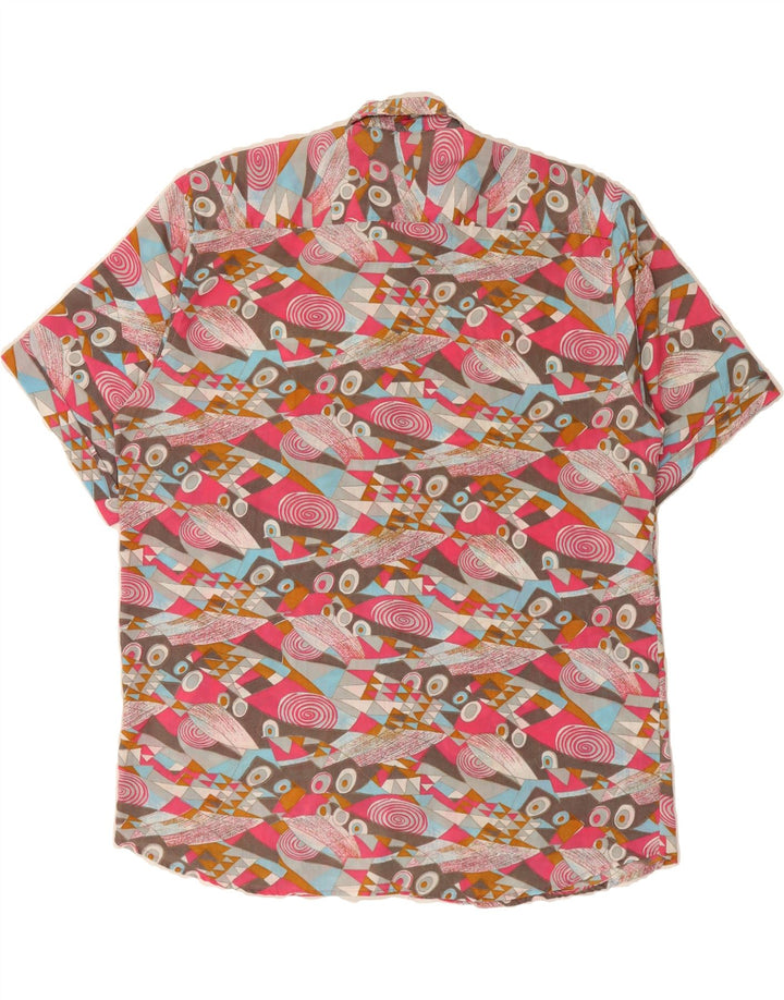 VINTAGE Mens Short Sleeve Shirt Large Multicoloured Geometric Vintage Vintage and Second-Hand Vintage from Messina Hembry 
