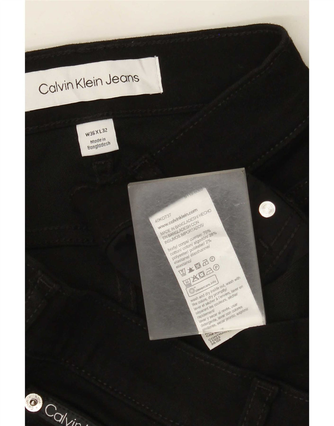 Calvin Klein muške ravne traperice W36 L32 crni pamuk
