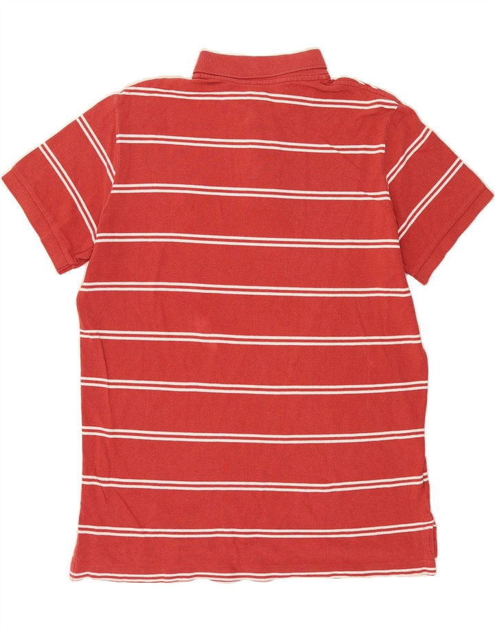 EDDIE BAUER Mens Polo Shirt Large Red Striped Cotton Vintage Eddie Bauer and Second-Hand Eddie Bauer from Messina Hembry 