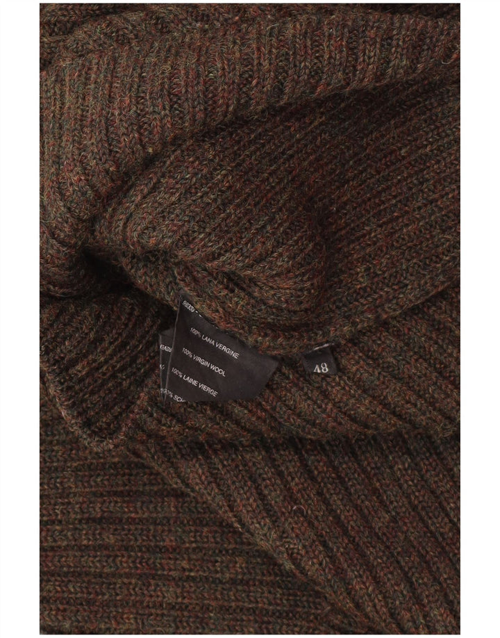 PRADA ženski džemper s izrezom s patentnim zatvaračem IT 48 XL smeđe djevičanske vune