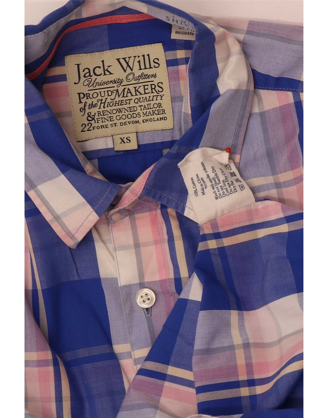Jack Wills muška košulja XS plavi karirani pamuk