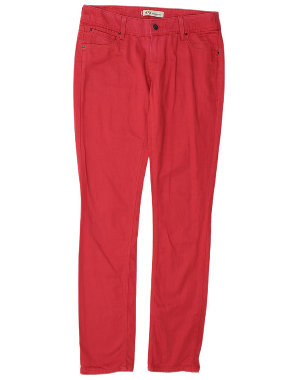 LEVI'S Womens 473 Skinny Casual Trousers W31 L34 Red Cotton